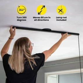 Lightswing® Single- Nero opaco 90 cm - Per una lampada a sospensione