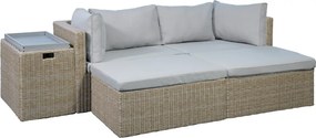 Set di mobili da giardino beige/marrone chiaro in rattan artificiale Modular – Unique Furniture