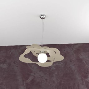 Sospensione Moderna Ripples Metallo Sabbia 1 Luce E27 D.50Cm