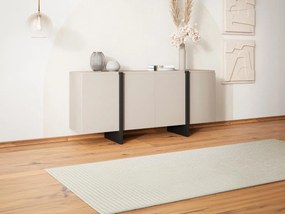 Credenza con 4 ante in MDF Beige e Nero - LUVONIA