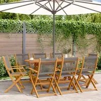 Sedie da Giardino Pieghevoli 8pz Grigie Legno Massello Acacia 3214570