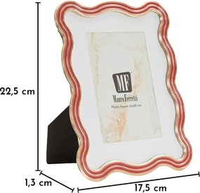 Cornice rossa/dorata in metallo/in vetro verticale con sostegno 17,5x22,5 cm Elizabeth – Mauro Ferretti