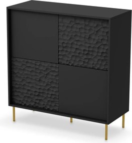 Credenza Bullet KM-2 in nero/oro - L100 cm