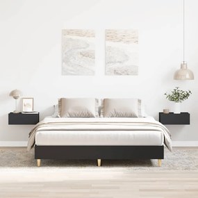 Giroletto Senza Materasso Nero 140x200 Cm İn Legno Multistrato /