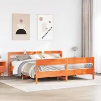 Letto senza Materasso Marrone Cera 200x200 cm in Legno di Pino 3306917