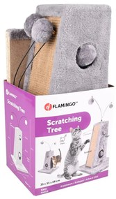 Flamingo albero tiragraffi per gatti lara 35x35x68 cm grigio