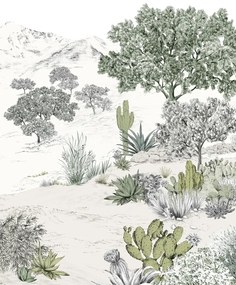 Isidore Leroy Carta da parati panoramica Succulentes Naturel - Panel A