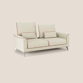 Tommy Divano relax bicolore con schienali traslanti in microfibra smacchiabile T11 panna - rosso