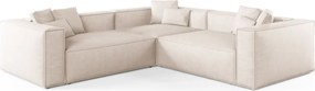 Divano angolare Aveiro 5 posti in tessuto strutturato - 268x86x268