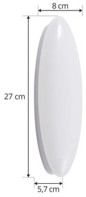 Lucande Applique a LED Leihlo, bianco, plastica, altezza 8 cm