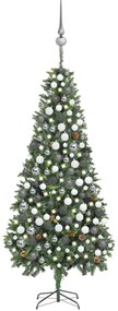 Albero di Natale Preilluminato con Palline e Pigne, Albero di Natale Preilluminato con Palline e Pigne 210 cm X