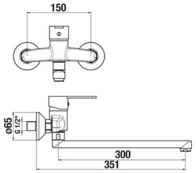 JIKA H3111Z70042401 - Rubinetto lavabo LYRA 15x35,1 cm cromo lucido