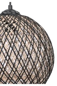 Lampadario su corda JUTE 1xE27/60W/230V nero