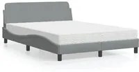 Letto con Materasso Grigio Chiaro 140x190cm Tessuto 3208384