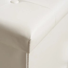 Pouf contenitore Button 38 cm Velluto - Bianco