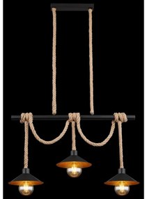 Globo 15690-3H - Lampadario a sospensione su cavo DIANA 3xE27/60W/230V nero