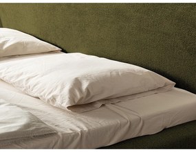 Letto matrimoniale imbottito verde scuro con rete inclusa 140x200 cm Makana – Makamii