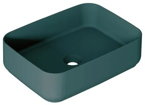 Lavabo da appoggio Kyoto rettangolare in ceramica L 50 x H 12 x P 36 cm verde