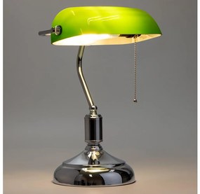 Brilagi - Lampada da tavolo BANK OFFICE 1xE27/60W/230V cromo lucido/verde