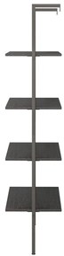 Scaffale pendente a 4 livelli nero 64x35x152,5 cm