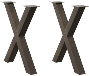 Gambe Tavolo Pranzo A X 2 Pz Naturale 70x(72-73) Cm Acciaio /