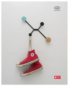 Appendiabiti da parete nero per angolo esterno con dettaglio rosa Hook - Gazzda