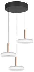 Lampadario a LED dimmerabile in nero, bianco e oro con paralume in vetro ø 35 cm Celeste - Trio