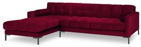 Divano angolare in velluto rosso, angolo sinistro Bali - Cosmopolitan Design
