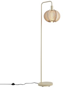 Lampada da terra Japandi beige con paralume - Gertie