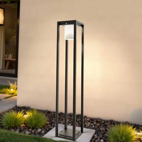 Paletto Lanterna Solare 80cm Nero con Sensore + Picchetto Colore Bianco Naturale 4.000K