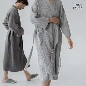 Accappatoio grigio chiaro taglia L/XL Light Grey - Linen Tales
