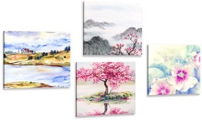 Set di quadri – Incanto della natura dipinta