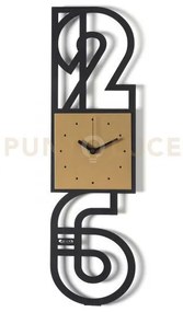 Orologio da parete di design neville nero,oro laccato