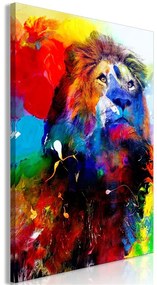 Quadro Lion and Watercolours (1 Part) Vertical  Colore colorful, Dimensioni e Misure 60x90