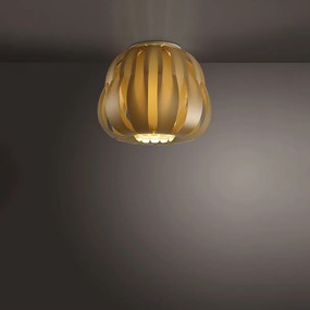 Plafoniera Moderna 1 Luce Queen In Polilux Oro D25 Made In Italy