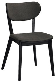 Sedia da pranzo in rovere nero con seduta grigio scuro Cato - Rowico