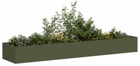 Fioriera Verde Oliva 360x80x40 Cm İn Acciaio /
