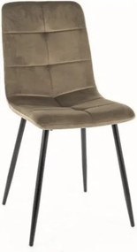 Sedia Ivo in velluto oliva Blu77