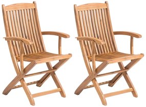 Set di 2 sedie da giardino in legno con poggiabraccia MAUI Beliani