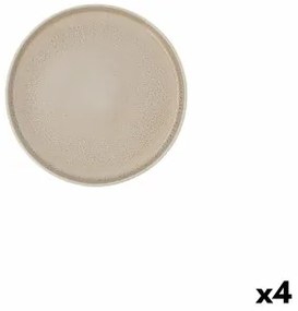 Piatto da pranzo Ariane Porous Beige Ceramica Ø 21 cm (4 Unità)