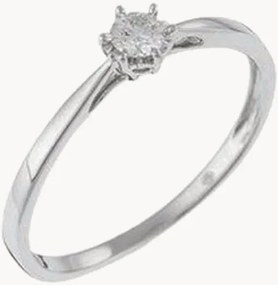 Anello solitario in oro bianco con diamanti Envoûtant, 0.11 carati