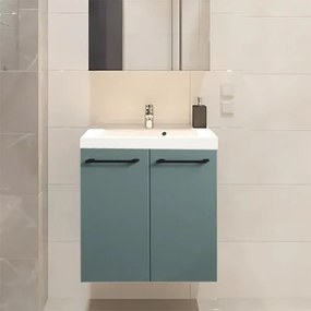 Mobile sottolavabo e lavabo Remix verde L 60 x H 57.7 x P 33 cm, 2 ante