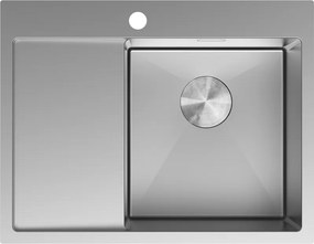 Mexen Exar lavello in acciaio a 1 vasca con scolapiatti, destro 620 x 480 mm, inox - 6432621005P-01