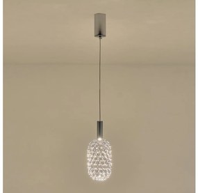 Lampadario LED a sospensione con filo PERFORATO LED/6,3W/230V 3000K cromo lucido diametro 13 cm