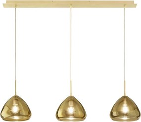 Lampadario Glamour Glow ottone paralume ambrato 3x E27 LA MIA LUCE