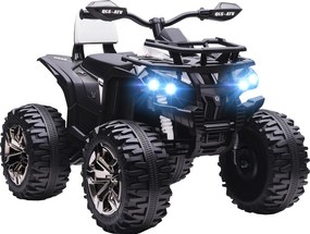 Quad Elettrico per Bambini 3-5 Anni 12V con Fari e Pedale Presa USB per Musica Bianco...