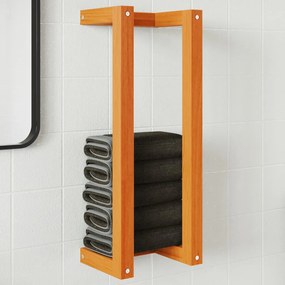Portasciugamani Marrone Cera 23x18x60 Cm Legno Massello Di Pino /