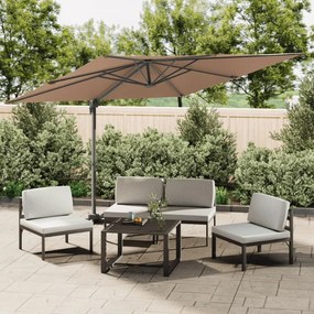 Ombrellone A Sbalzo Led Tortora 400x300 Cm /