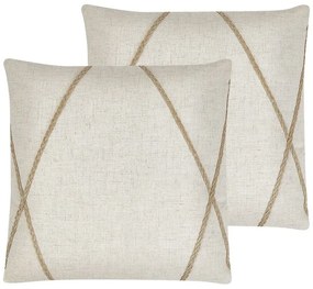 Set di 2 cuscini motivo geometrico 45 x 45 cm beige LICUALA Beliani