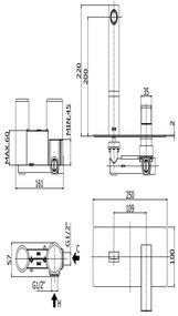 Paffoni Effe Ef104cr Miscelatore lavabo Incasso 2 Fori Con Piastra Rettangolare E Bocca 15 cm Cromo